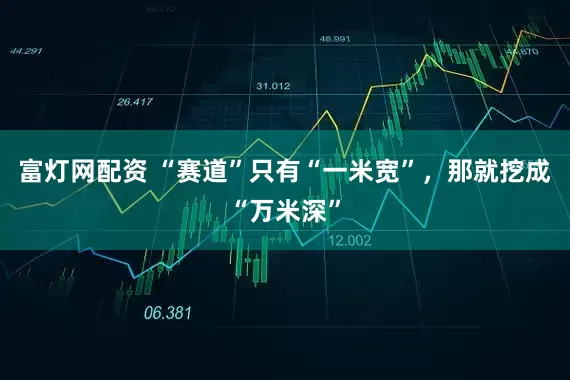 富灯网配资 “赛道”只有“一米宽”，那就挖成“万米深”
